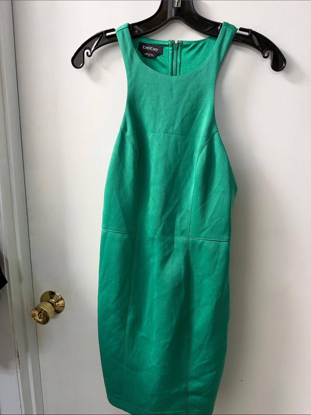 Bebe Emerald Green Halter Mini Dress